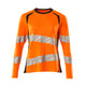 Mascot 19091 771 14010 T Shirt Long Sleeved Hi Vis Orange Dark Navy Front