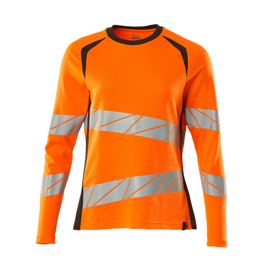 Mascot 19091 771 1418 T Shirt Long Sleeved Hi Vis Orange Dark Anthracite Front