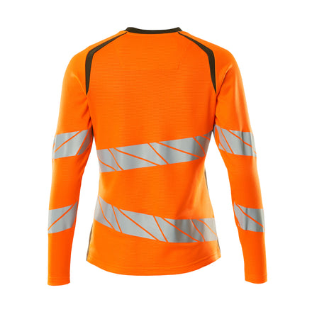 Mascot 19091 771 1433 T Shirt Long Sleeved Hi Vis Orange Moss Green Back