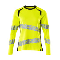 Mascot 19091 771 1709 T Shirt Long Sleeved Hi Vis Yellow Black Front