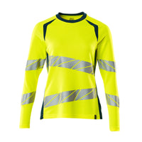 Mascot 19091 771 1744 T Shirt Long Sleeved Hi Vis Yellow Dark Petroleum Front