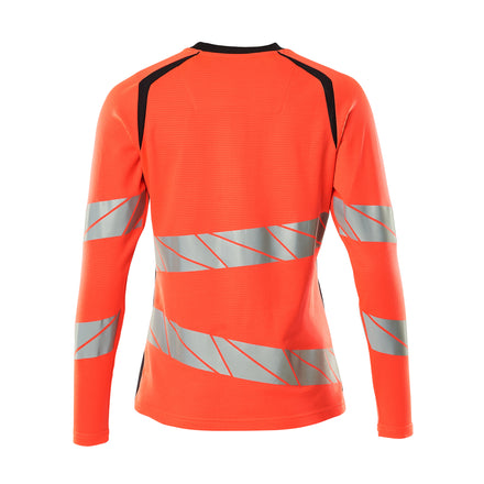 Mascot 19091 771 22210 T Shirt Long Sleeved Hi Vis Red Dark Navy Back