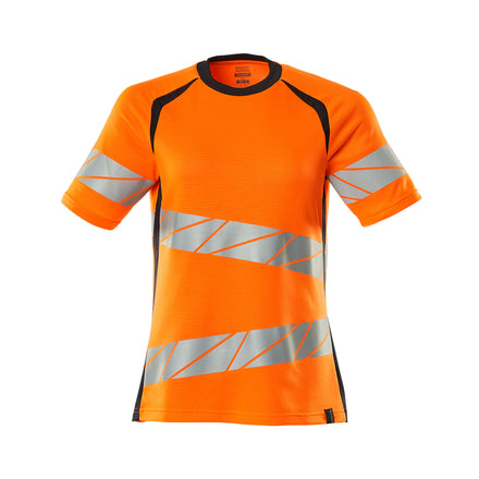 Mascot 19092 771 14010 T Shirt Hi Vis Orange Dark Navy Front