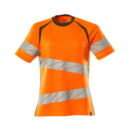 Mascot 19092 771 1433 T Shirt Hi Vis Orange Moss Green Front