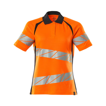 Mascot 19093 771 14010 Polo Shirt Hi Vis Orange Dark Navy Front