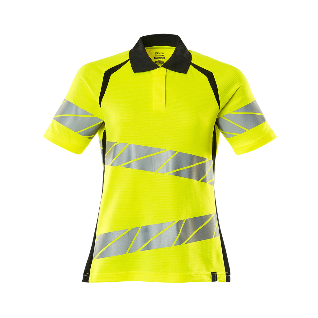 Mascot 19093 771 1709 Polo Shirt Hi Vis Yellow Black Front
