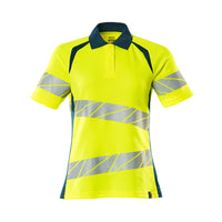 Mascot 19093 771 1744 Polo Shirt Hi Vis Yellow Dark Petroleum Front