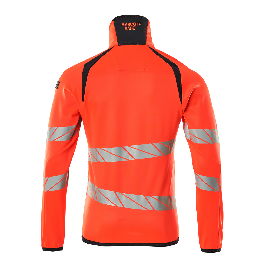 Mascot Accelerate Safe 19103-315-22210 Fleece Jacket With Zipper - Hi-Vis Red/Dark Navy