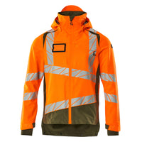 Mascot 19301 231 1433 Outer Shell Jacket Hi Vis Orange Moss Green Front