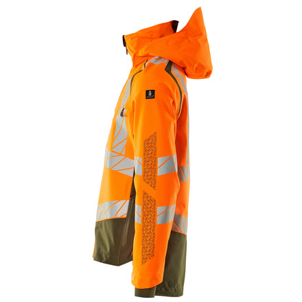 Mascot 19301 231 1433 Outer Shell Jacket Hi Vis Orange Moss Green Left