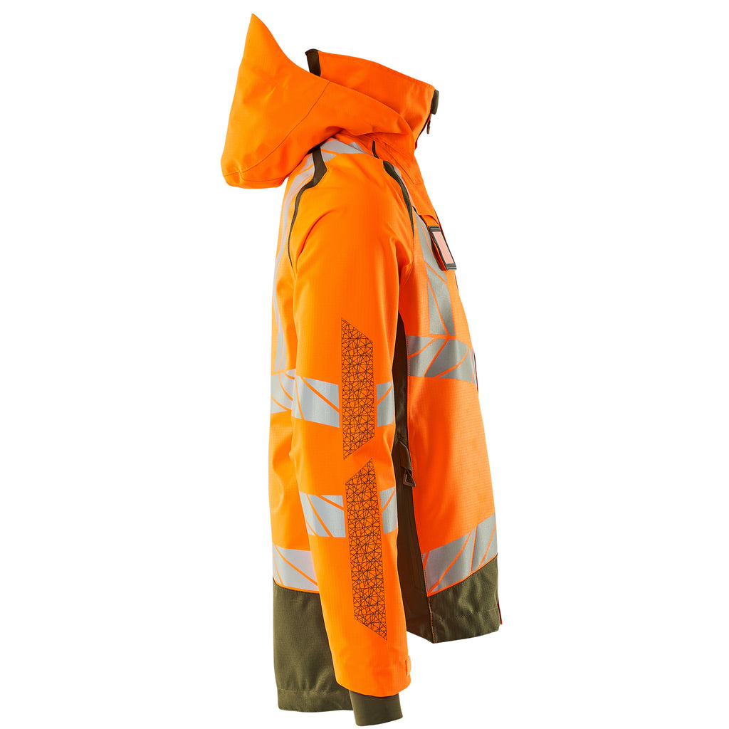 Mascot 19301 231 1433 Outer Shell Jacket Hi Vis Orange Moss Green Right