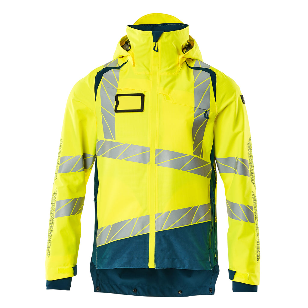 Mascot 19301 231 1744 Outer Shell Jacket Hi Vis Yellow Dark Petroleum Front