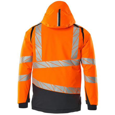 Mascot 19335 231 14010 Winter Jacket Hi Vis Orange Dark Navy Back