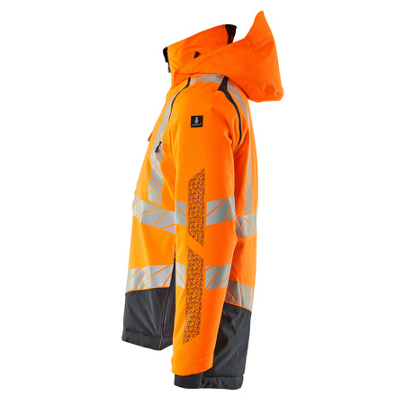 Mascot 19335 231 14010 Winter Jacket Hi Vis Orange Dark Navy Left