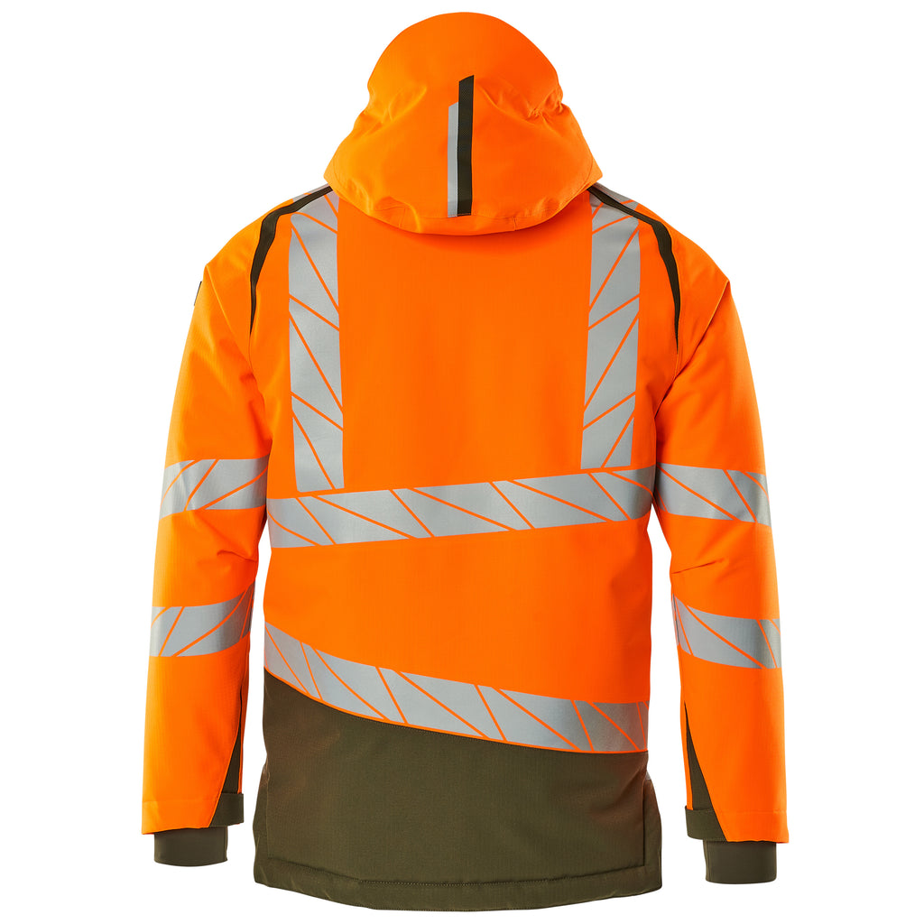 Mascot 19335 231 1433 Winter Jacket Hi Vis Orange Moss Green Back
