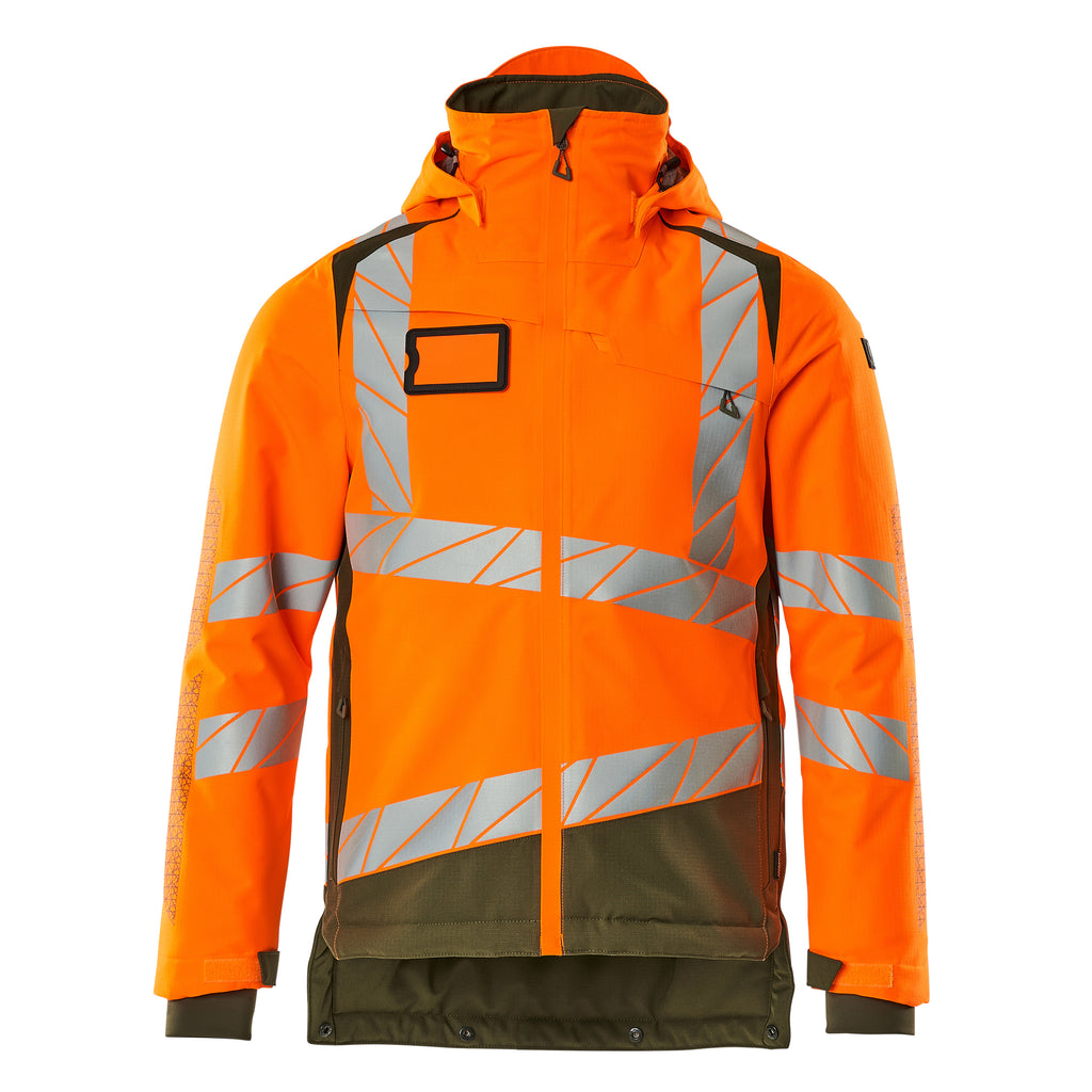 Mascot 19335 231 1433 Winter Jacket Hi Vis Orange Moss Green Front