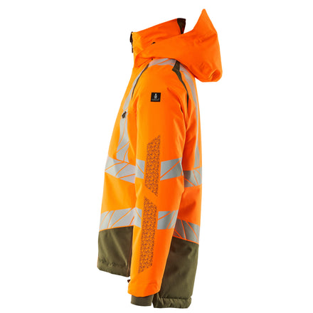Mascot 19335 231 1433 Winter Jacket Hi Vis Orange Moss Green Left