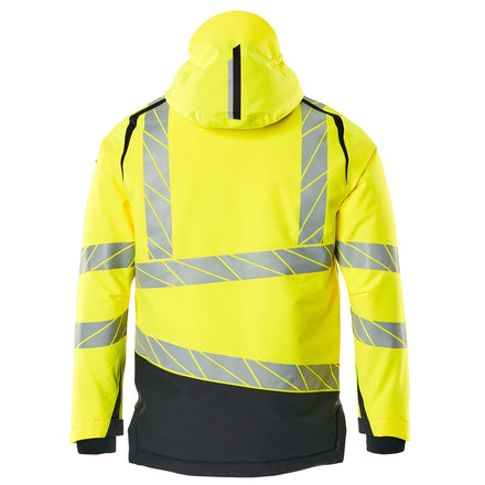 Mascot 19335 231 17010 Winter Jacket Hi Vis Yellow Dark Navy Back