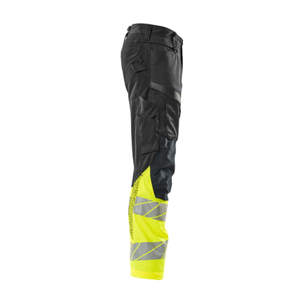 Mascot Accelerate Safe 19679-236-0917 Trousers With Kneepad Pockets - Black/Hi-Vis Yellow