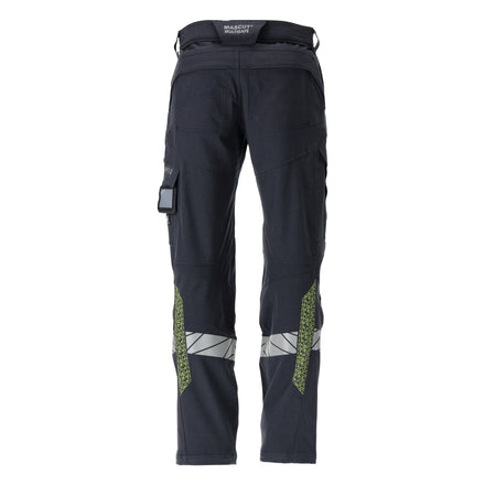 MASCOT ACCELERATE MULTISAFE 21279-284-01017 ARC Flash & Fire Retardant Trousers With Kneepad Pockets - Dark Navy/Hi-Vis Yellow