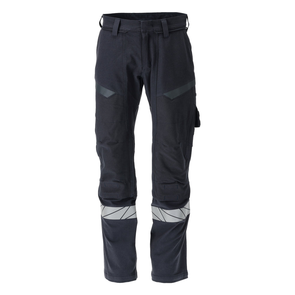 MASCOT ACCELERATE MULTISAFE 21279-284-01017 ARC Flash & Fire Retardant Trousers With Kneepad Pockets - Dark Navy/Hi-Vis Yellow