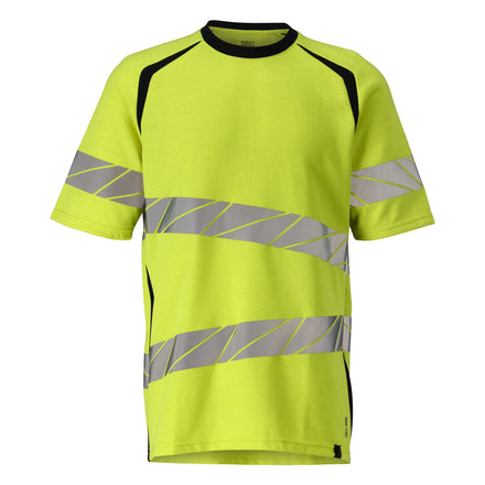 Mascot 21382 327 17010 T Shirt Hi Vis Yellow Dark Navy Front
