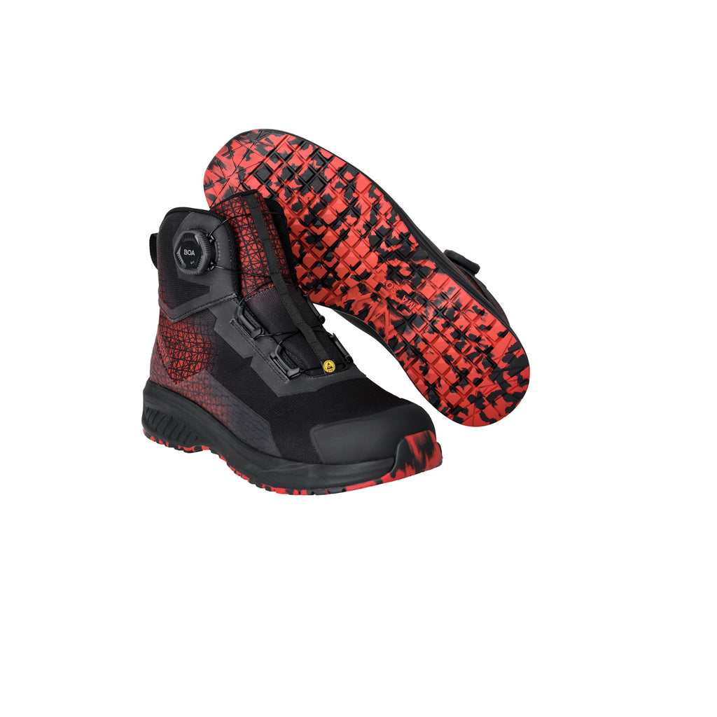 Mascot Footwear Accelerate F1502-909-09202 S3S SC FO SR ESD Safety Boot - Black/Traffic Red