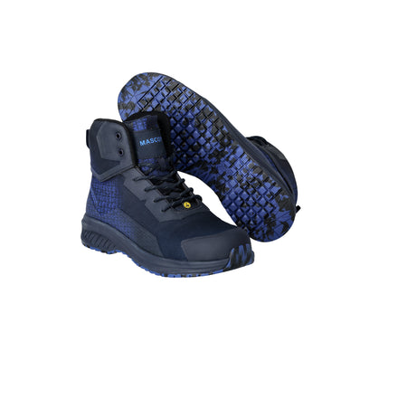 Mascot Footwear Accelerate F1503-909-01091 S3S SC FO SR ESD Safety Boot - Dark Navy/Azure Blue