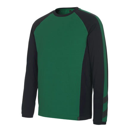 Mascot Bielefeld Long Sleeved T Shirt Workwear Green Black Main