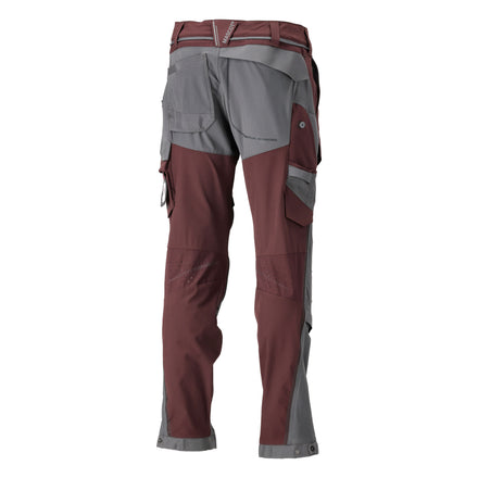 MASCOT® CUSTOMIZED 22279-605 Trousers with kneepad pockets - Bordeaux/Stone Grey