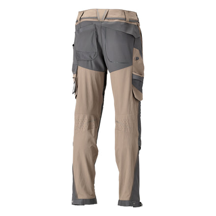 MASCOT® CUSTOMIZED 22279-605 Trousers with kneepad pockets - Dark Sand/Stone Grey