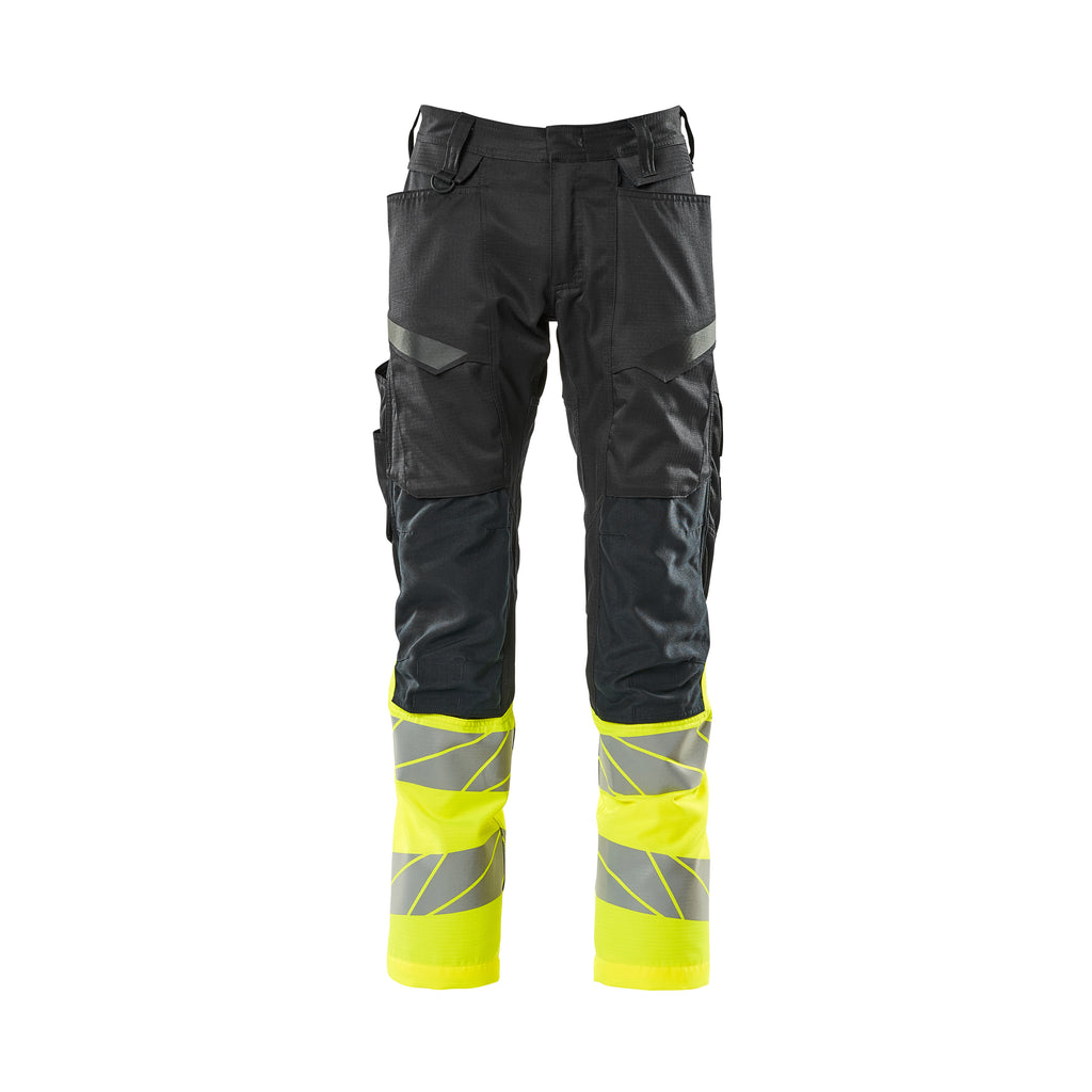 Mascot Accelerate Safe 19679-236-0917 Trousers With Kneepad Pockets - Black/Hi-Vis Yellow
