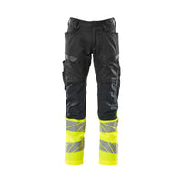Mascot Accelerate Safe 19679-236-0917 Trousers With Kneepad Pockets - Black/Hi-Vis Yellow