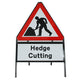 Men at Work Sign - Inc. 'Hedge Cutting' Sup Metal Road Sign Dia 7001 Face Zintec | 750mm