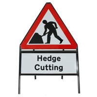 Men at Work Sign - Inc. 'Hedge Cutting' Sup Metal Road Sign Dia 7001 Face Zintec | 750mm