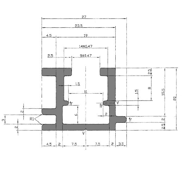 Medium Interlocking Sign Channel - 1m