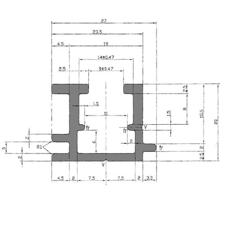 Medium Interlocking Sign Channel - 1m