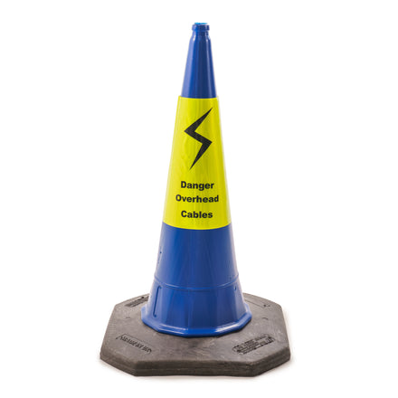 Melba MasterCone "Danger Overhead Cables" Blue Traffic Cone