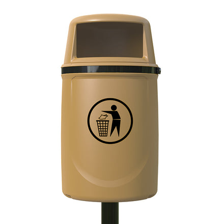 Melba Swintex Osprey Wall or Post Mounted Litter Bin 40L