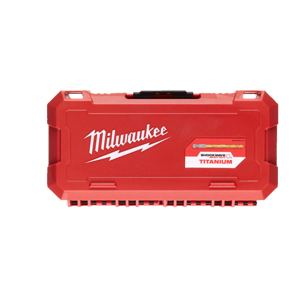 Milwaukee 19 Piece HSS-G SHOCKWAVE RED HEX Titanium Metal Drill Bit Set inc. Case - 4932493866