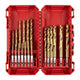 Milwaukee 19 Piece HSS-G SHOCKWAVE RED HEX Titanium Metal Drill Bit Set inc. Case - 4932493866