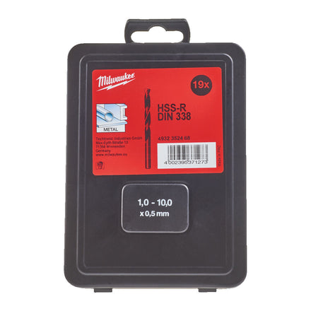 Milwaukee 19 Piece HSS-R Drill Bit (DIN338) Set Inc. Case - 4932352468