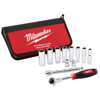 Milwaukee 3/8" Tradesman Ratchet Set Inc Zip Case