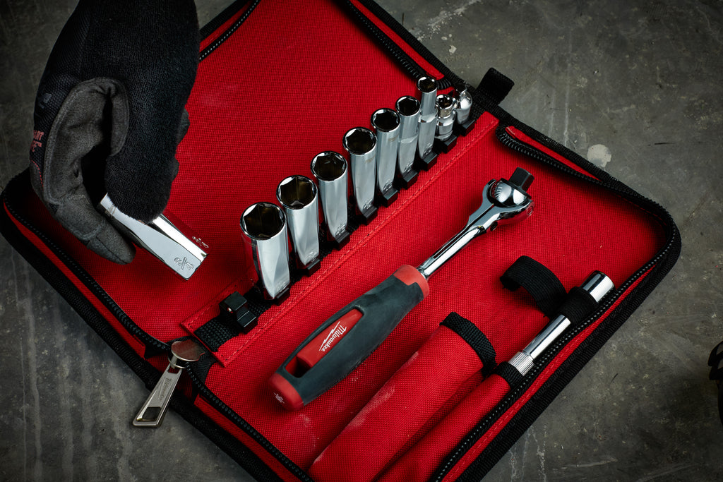 Milwaukee 3/8" Tradesman Ratchet Set Inc Zip Case
