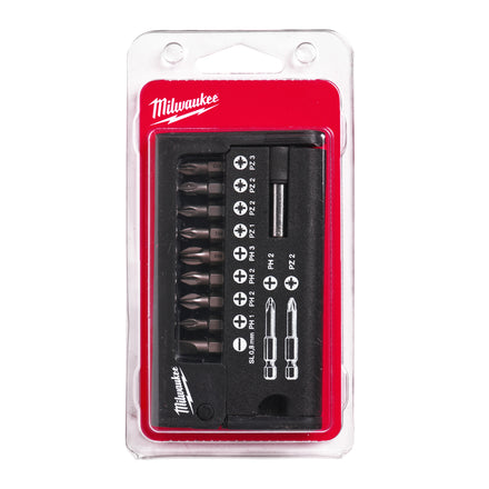 Milwaukee 12 Piece SL PZ PH Screwdriver Bit Set Inc. Case - 4932399513
