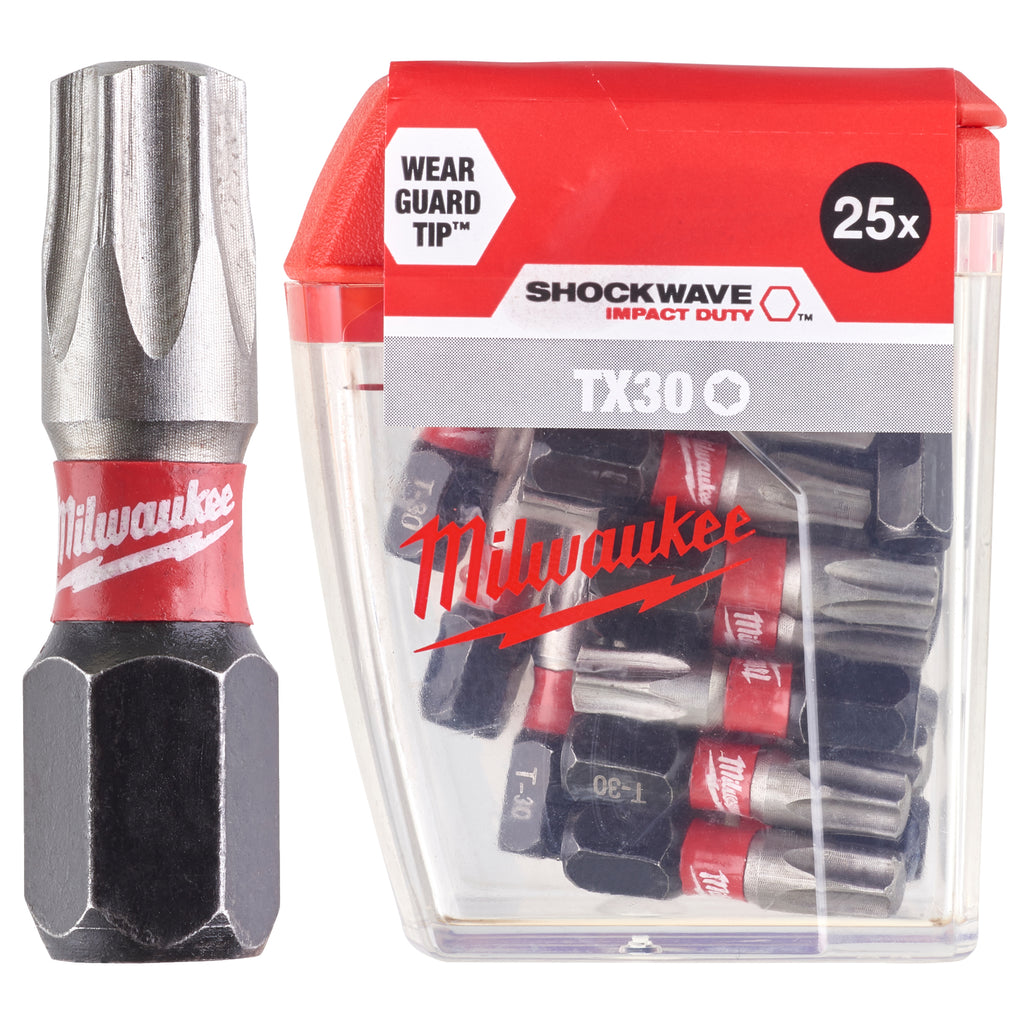 Milwaukee Shockwave TX30 25mm Impact Driver Bits 25-Pack