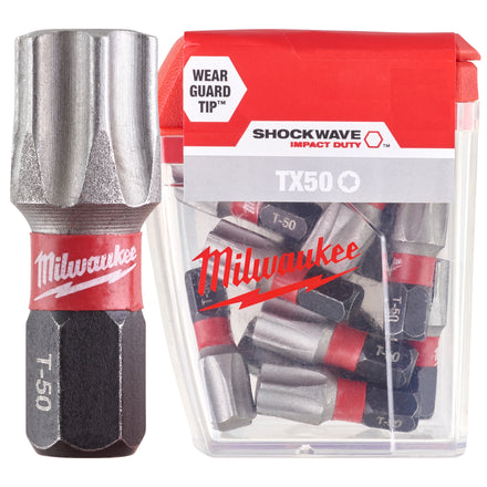 Milwaukee Shockwave TX50 25mm Impact Driver Bits 25-Pack