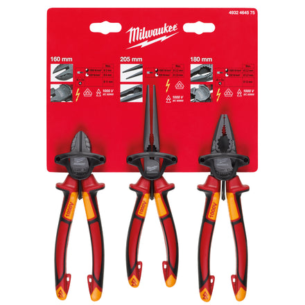 Milwaukee 3 Piece VDE Plier Set