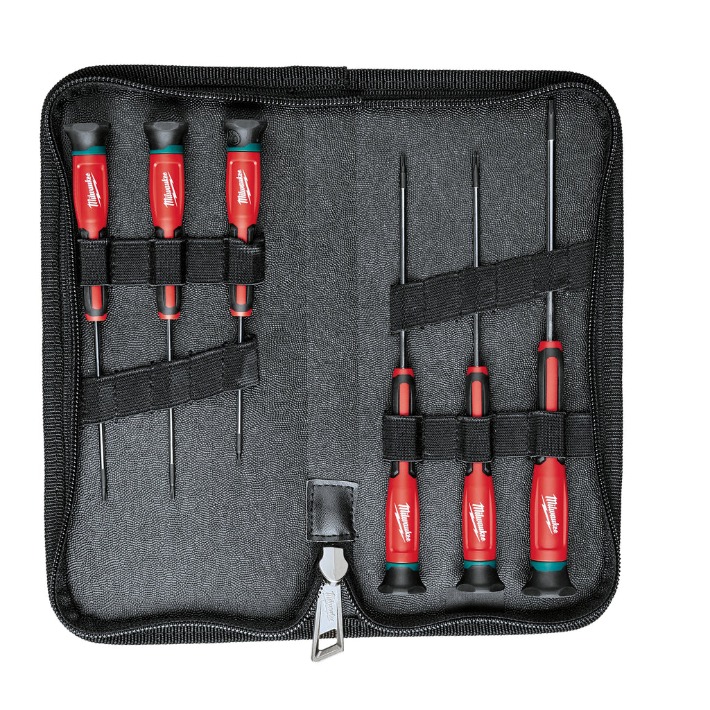 Milwaukee 6 Piece TX Precision Screwdriver Set Inc Zip Case - 4932471870