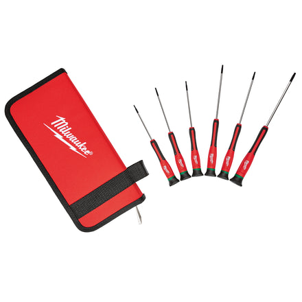 Milwaukee 6 Piece TX Precision Screwdriver Set Inc Zip Case - 4932471870
